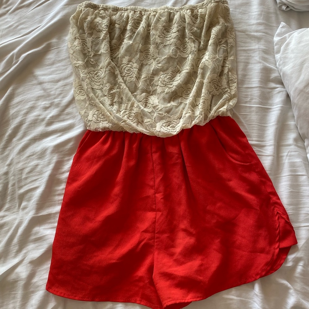 Strapless romper